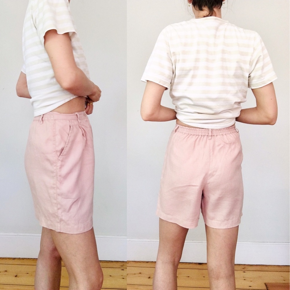 Vintage faded pink linen shorts - Picture 13 of 15